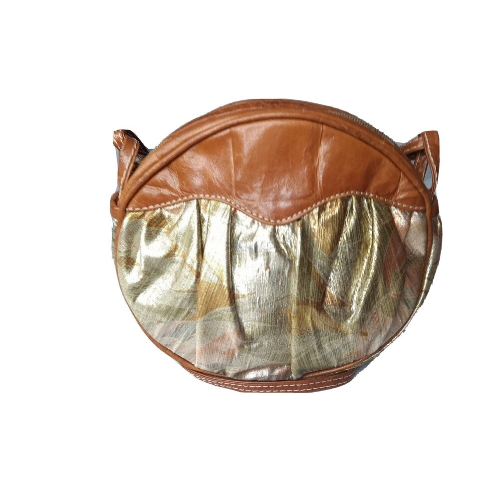 Vintage Franco Godi Italian Crossbody Bag Multicolor Fabric & Leather Handbag